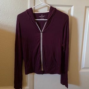 Comfortable maroon American Eagle zip up